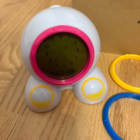 Teach Me Time Talking Alarm Clock for Kids - White, Pink, Yellow, Blue Learning - Picture 2 of 5